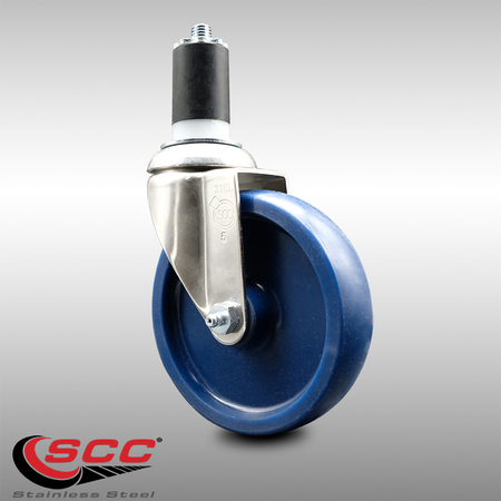 Service Caster 5 Inch 316SS Solid Polyurethane Wheel Swivel 1-5/8 Inch Expanding Stem Caster SCC-SS316EX20S514-SPUS-158